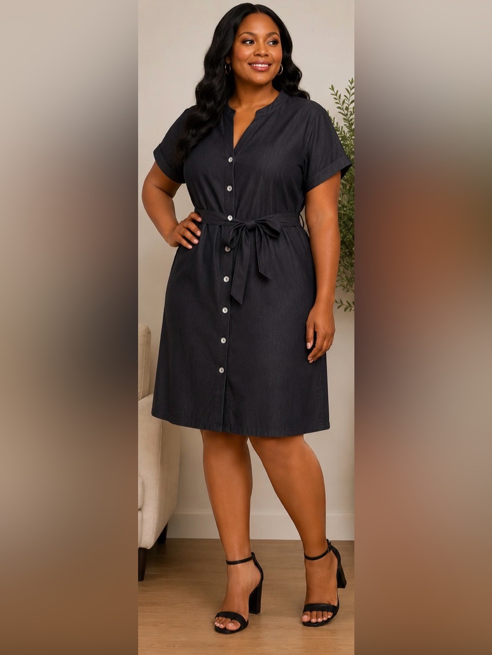 NWOT Charcoal Gray Dolman Sleeve Sheath Mini Dress with Tie Belt 24